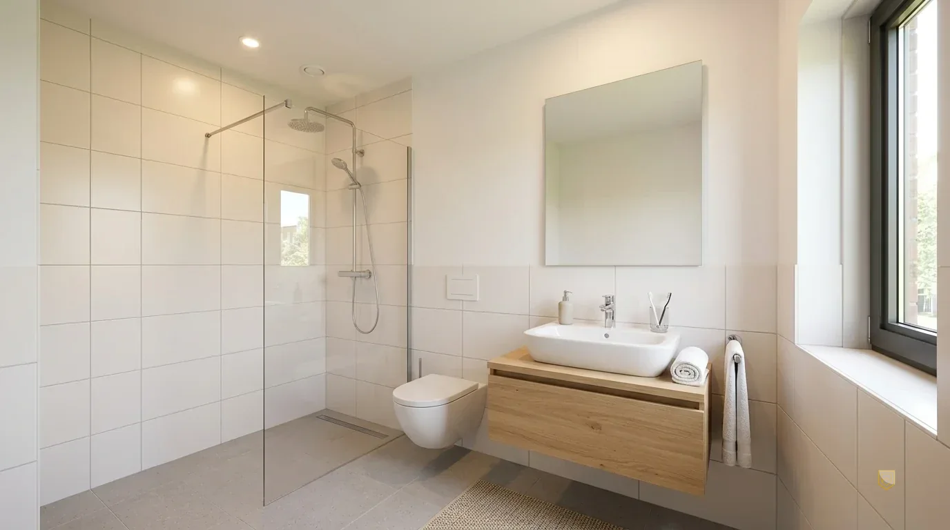 Eigen design-badkamer in de studio